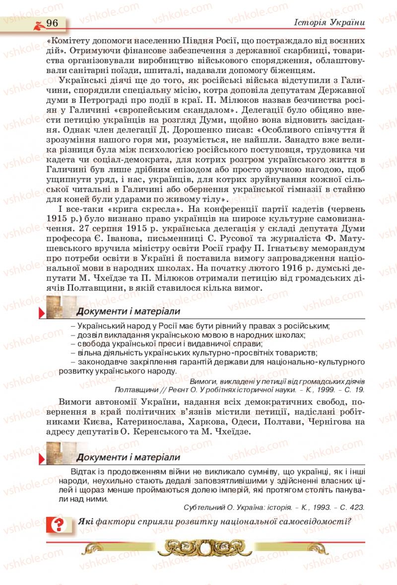 Страница 96 | Підручник Історія України 10 клас О.П. Реєнт, О.В. Малій 2010