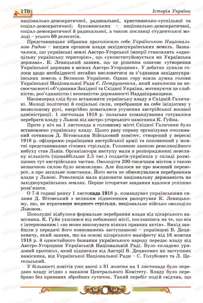 Страница 170 | Підручник Історія України 10 клас О.П. Реєнт, О.В. Малій 2010