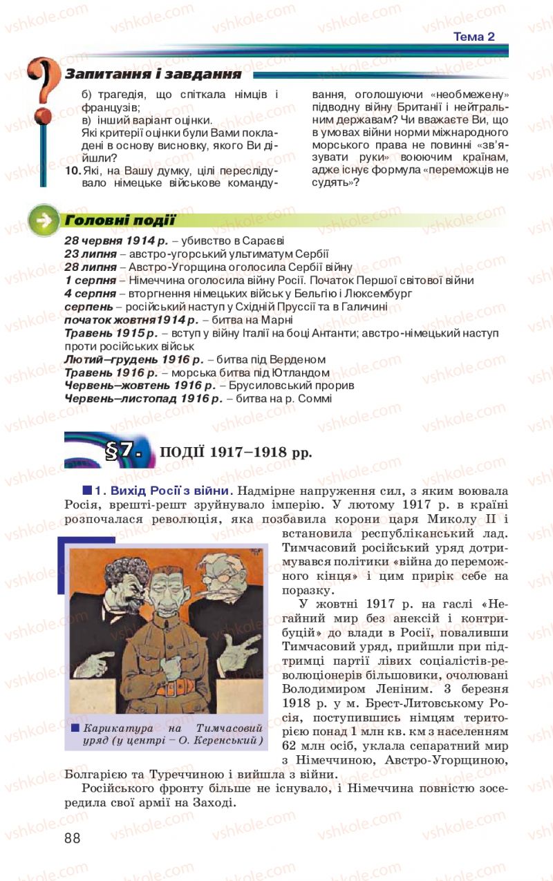 Страница 88 | Підручник Всесвітня історія 10 клас П.Б. Полянський 2010 Стандарт, академічний рівень