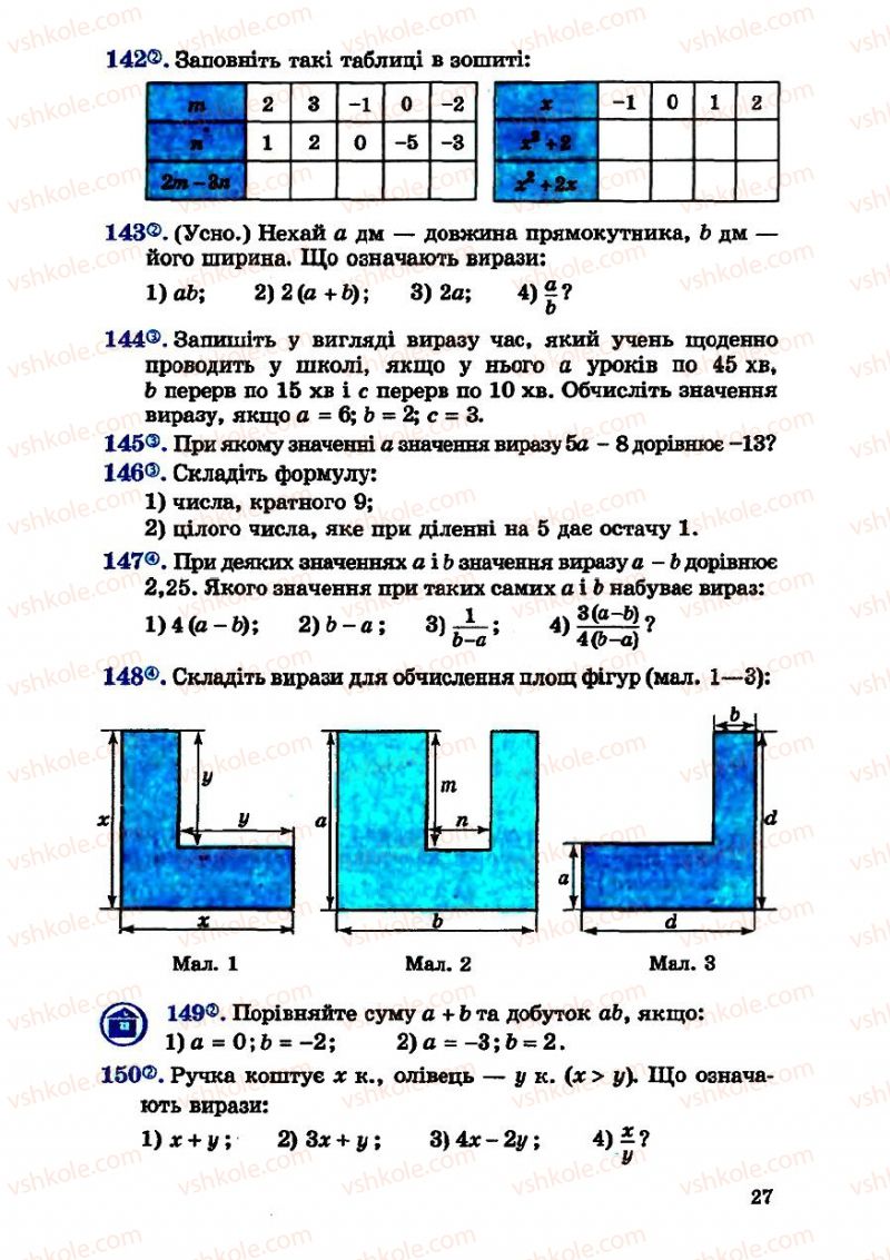 Страница 27 | Підручник Алгебра 7 клас О.С. Істер 2007