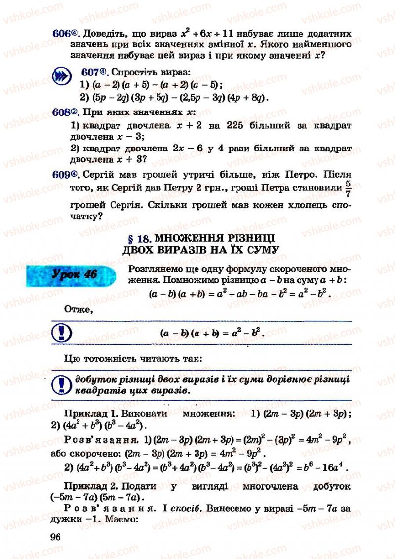Страница 96 | Підручник Алгебра 7 клас О.С. Істер 2007