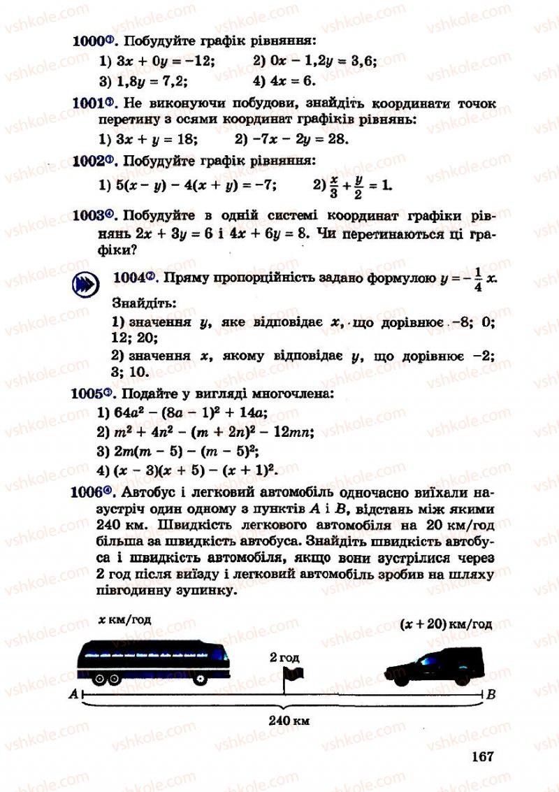 Страница 167 | Підручник Алгебра 7 клас О.С. Істер 2007