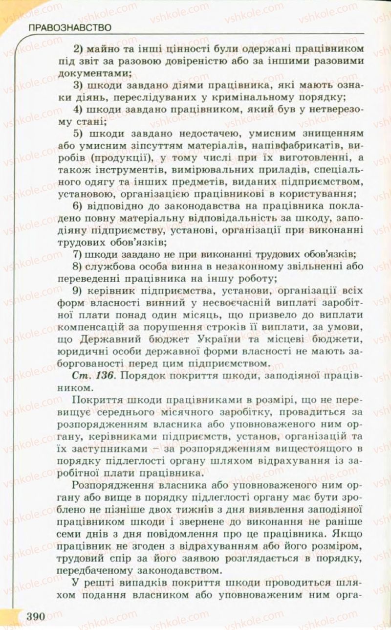Страница 390 | Підручник Правознавство 10 клас С.Б. Гавриш, B.Л. Сутковий, Т.М. Філіпенко 2010