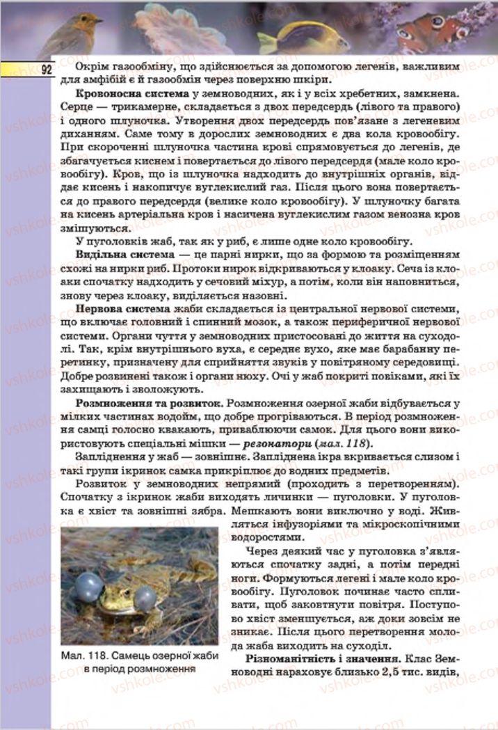 Страница 92 | Підручник Біологія 7 клас І.Ю. Костіков, С.О. Волгін, В.В. Додь 2015