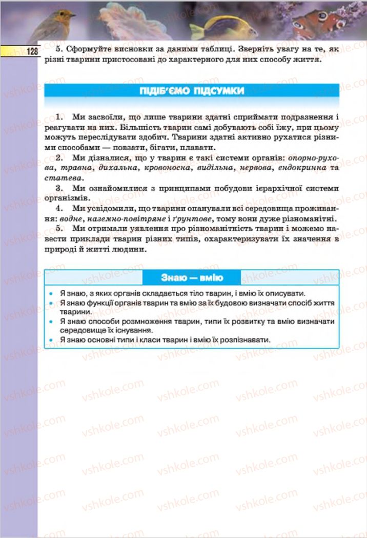 Страница 128 | Підручник Біологія 7 клас І.Ю. Костіков, С.О. Волгін, В.В. Додь 2015