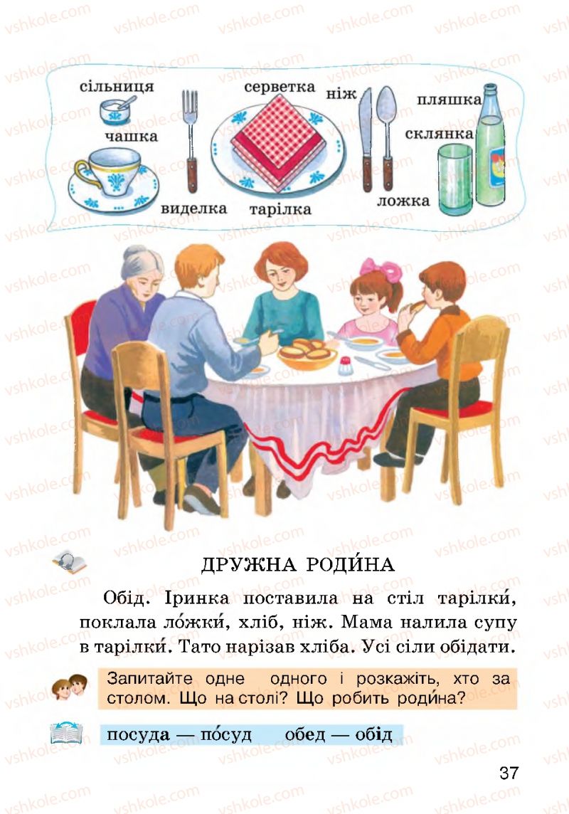 Страница 37 | Підручник Українська мова 2 клас О.Н. Хорошковська, Г.І. Охота 2012