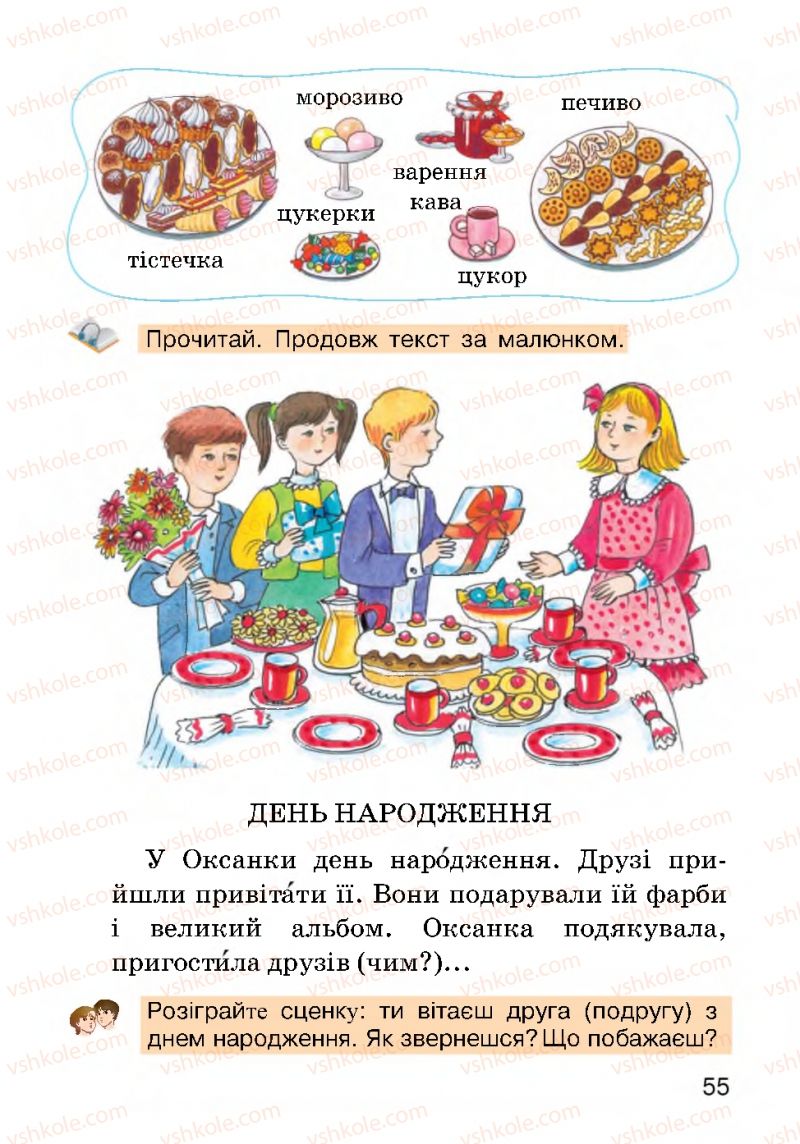 Страница 55 | Підручник Українська мова 2 клас О.Н. Хорошковська, Г.І. Охота 2012