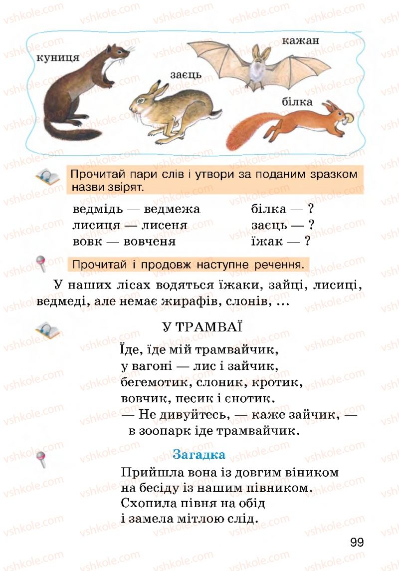 Страница 99 | Підручник Українська мова 2 клас О.Н. Хорошковська, Г.І. Охота 2012