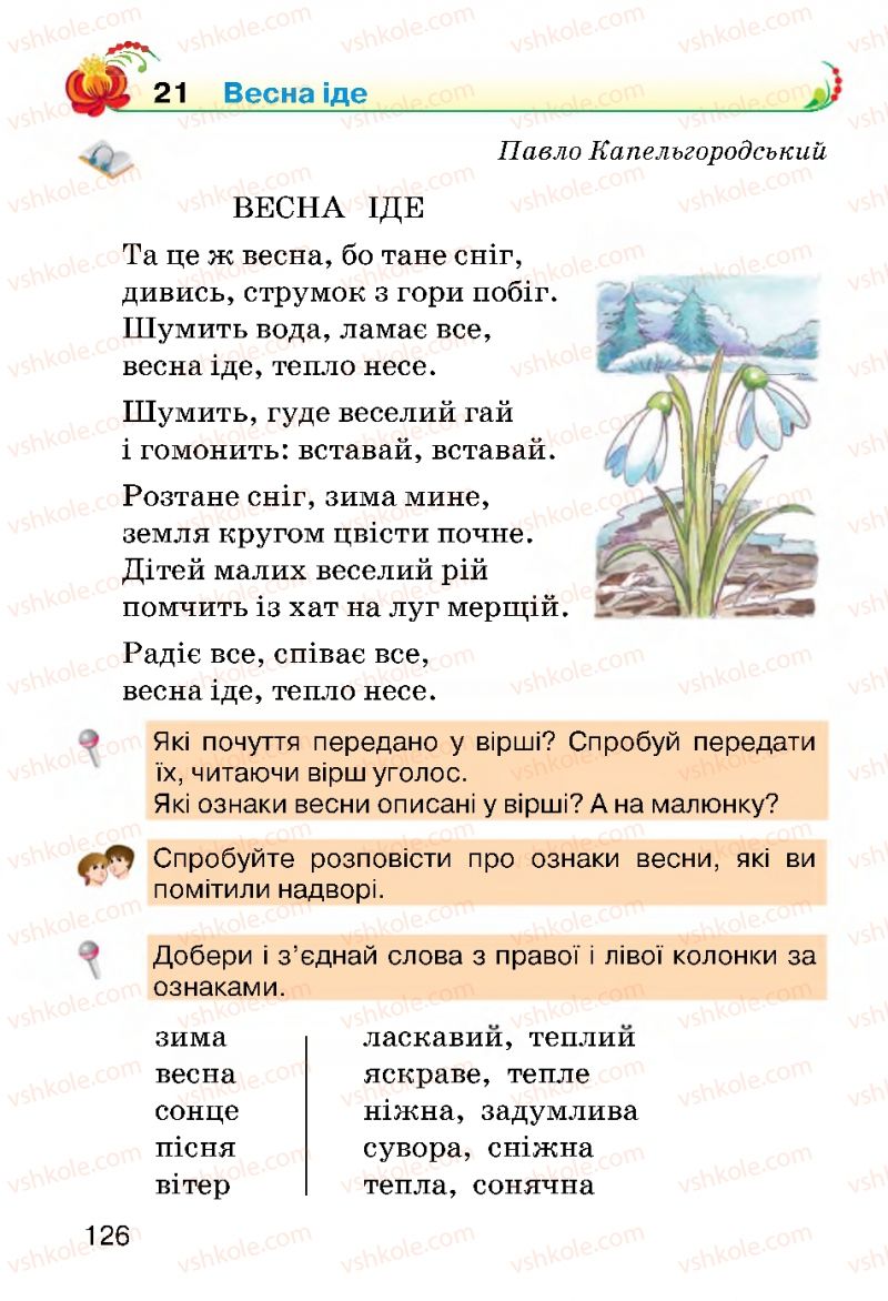 Страница 126 | Підручник Українська мова 2 клас О.Н. Хорошковська, Г.І. Охота 2012