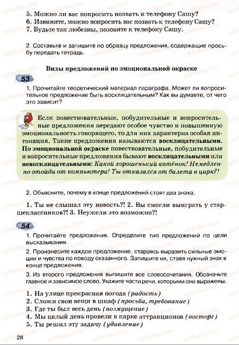 Страница 28 | Підручник Русский язык 5 клас А.Н. Рудяков, Т.Я. Фролова 2013