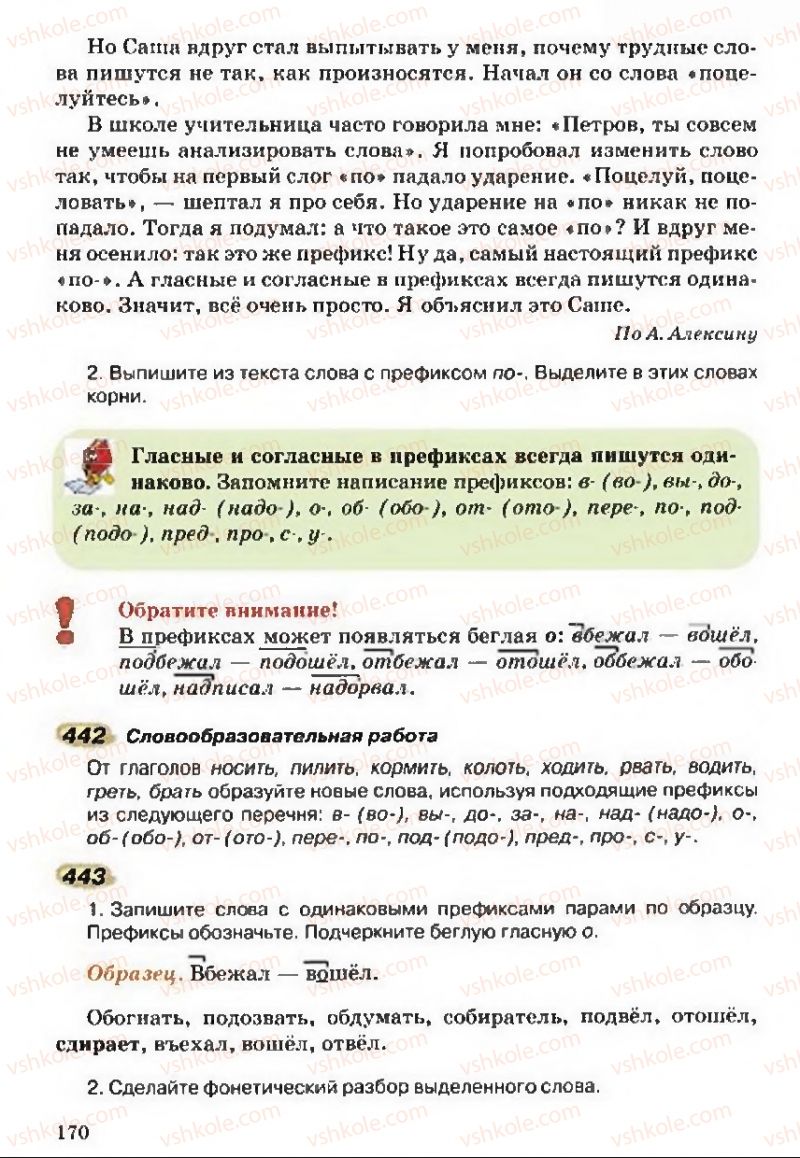 Страница 170 | Підручник Русский язык 5 клас А.Н. Рудяков, Т.Я. Фролова 2013