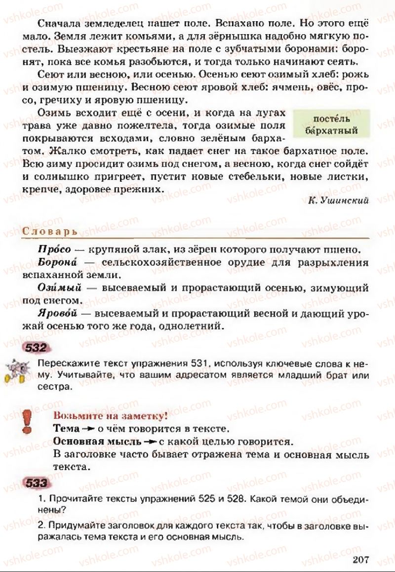 Страница 207 | Підручник Русский язык 5 клас А.Н. Рудяков, Т.Я. Фролова 2013