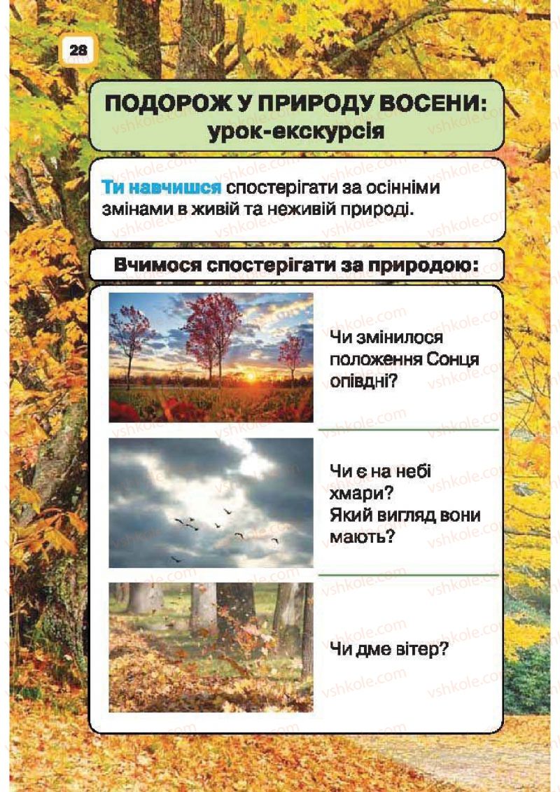 Страница 28 | Підручник Природознавство 1 клас І.В. Грущинська 2010