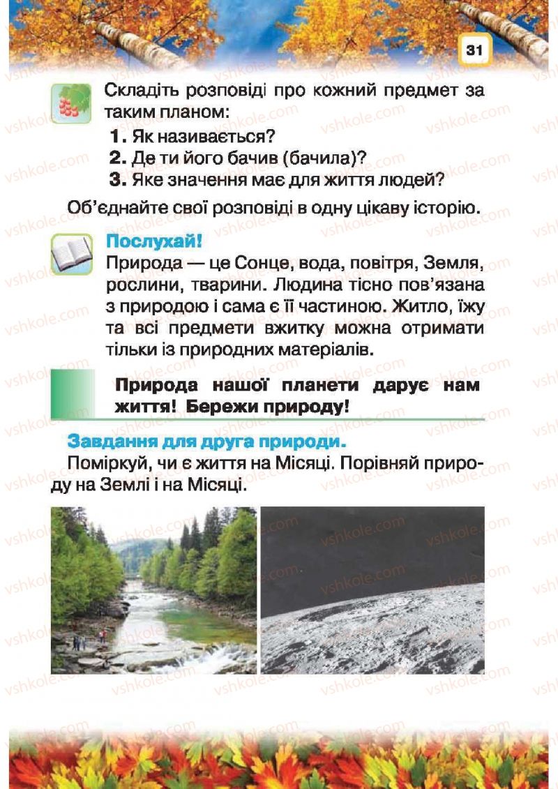 Страница 31 | Підручник Природознавство 1 клас І.В. Грущинська 2010
