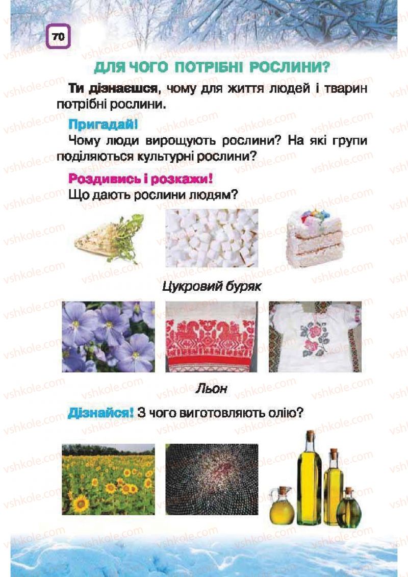 Страница 70 | Підручник Природознавство 1 клас І.В. Грущинська 2010
