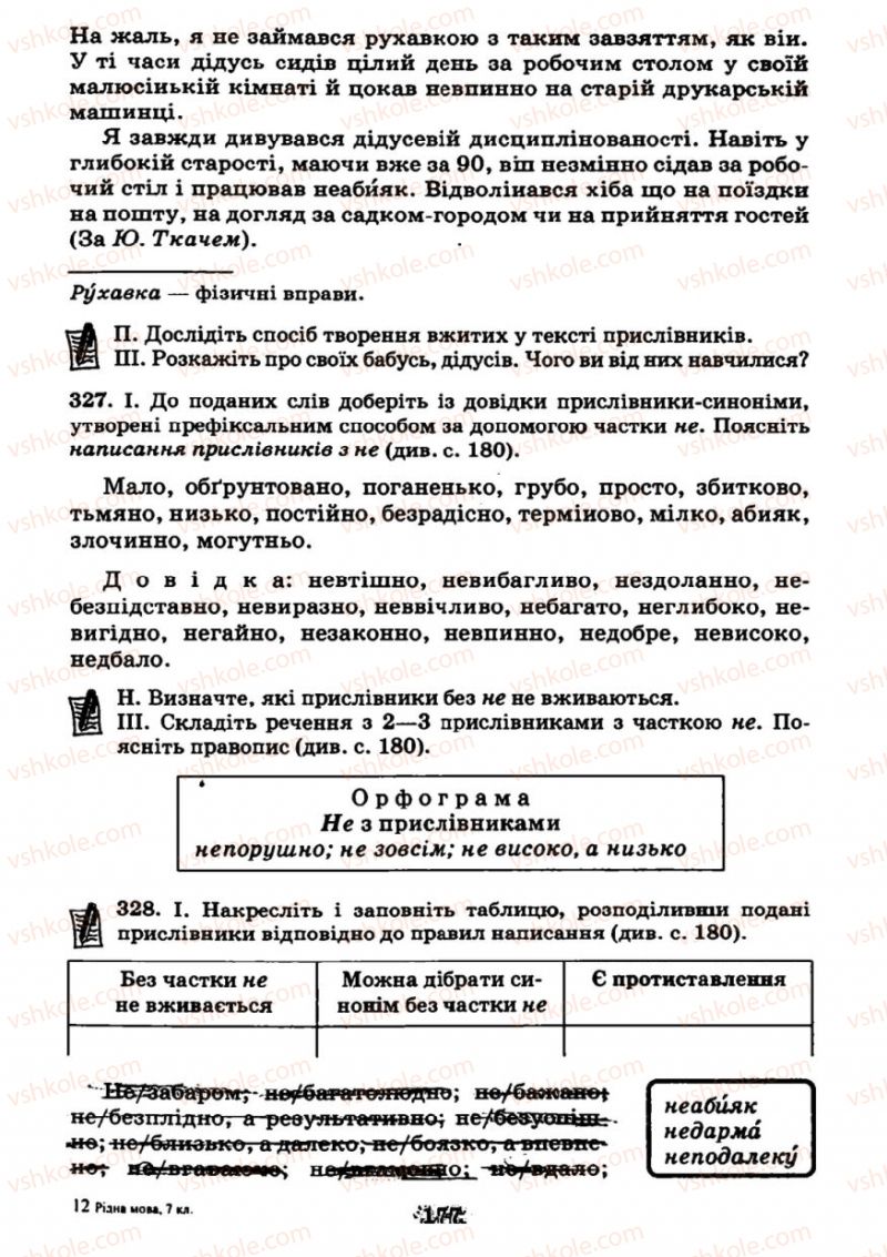 Страница 177 | Підручник Українська мова 7 клас М.І. Пентилюк, І.В. Гайдаєнко 2007