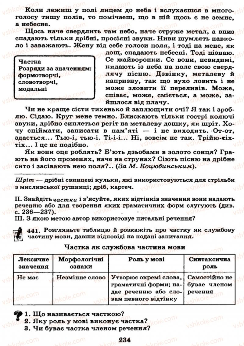 Страница 234 | Підручник Українська мова 7 клас М.І. Пентилюк, І.В. Гайдаєнко 2007