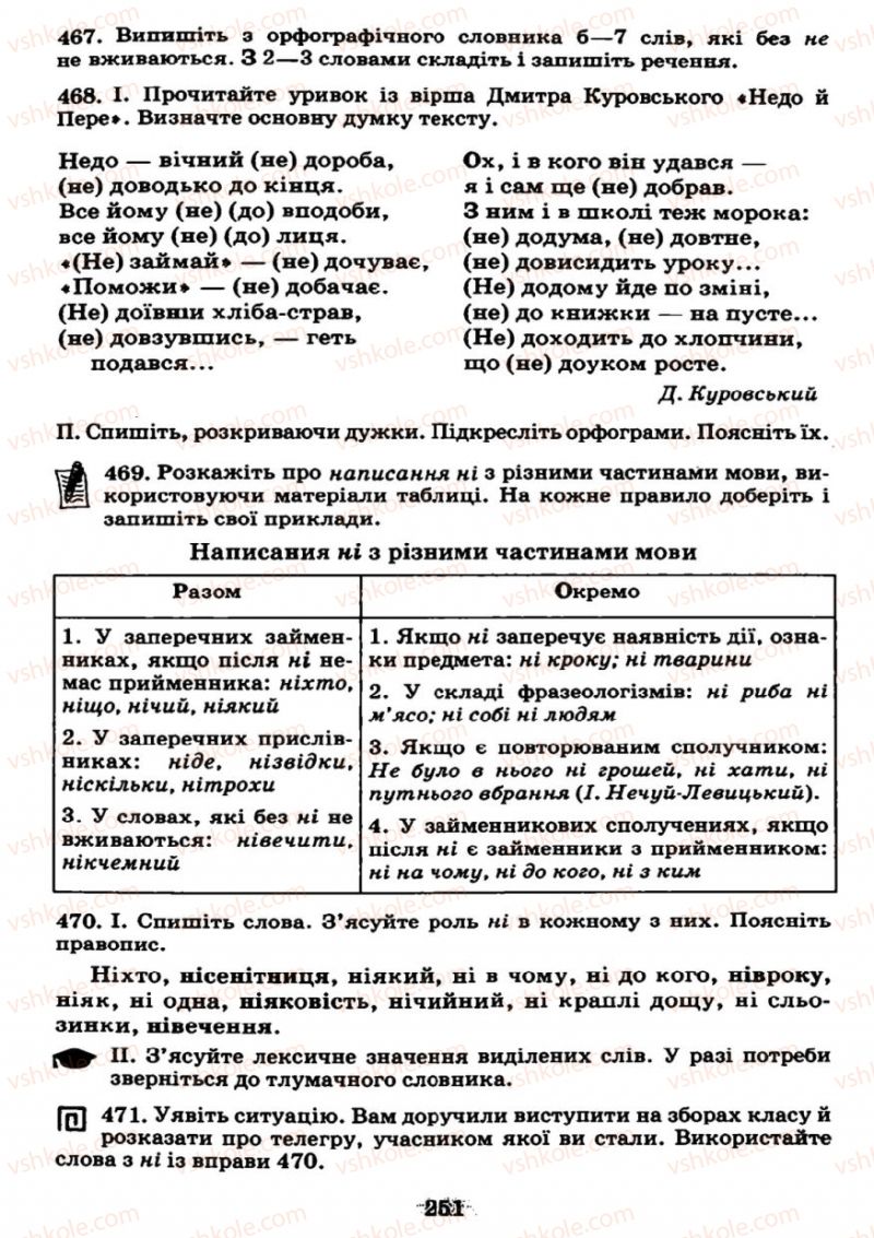 Страница 251 | Підручник Українська мова 7 клас М.І. Пентилюк, І.В. Гайдаєнко 2007