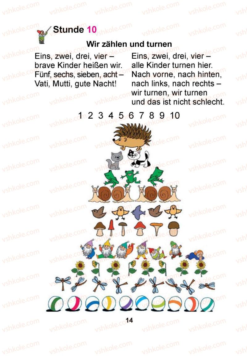 Страница 14 | Підручник Німецька мова 1 клас Я.М. Скоропад 2012 Поглиблене вивчення
