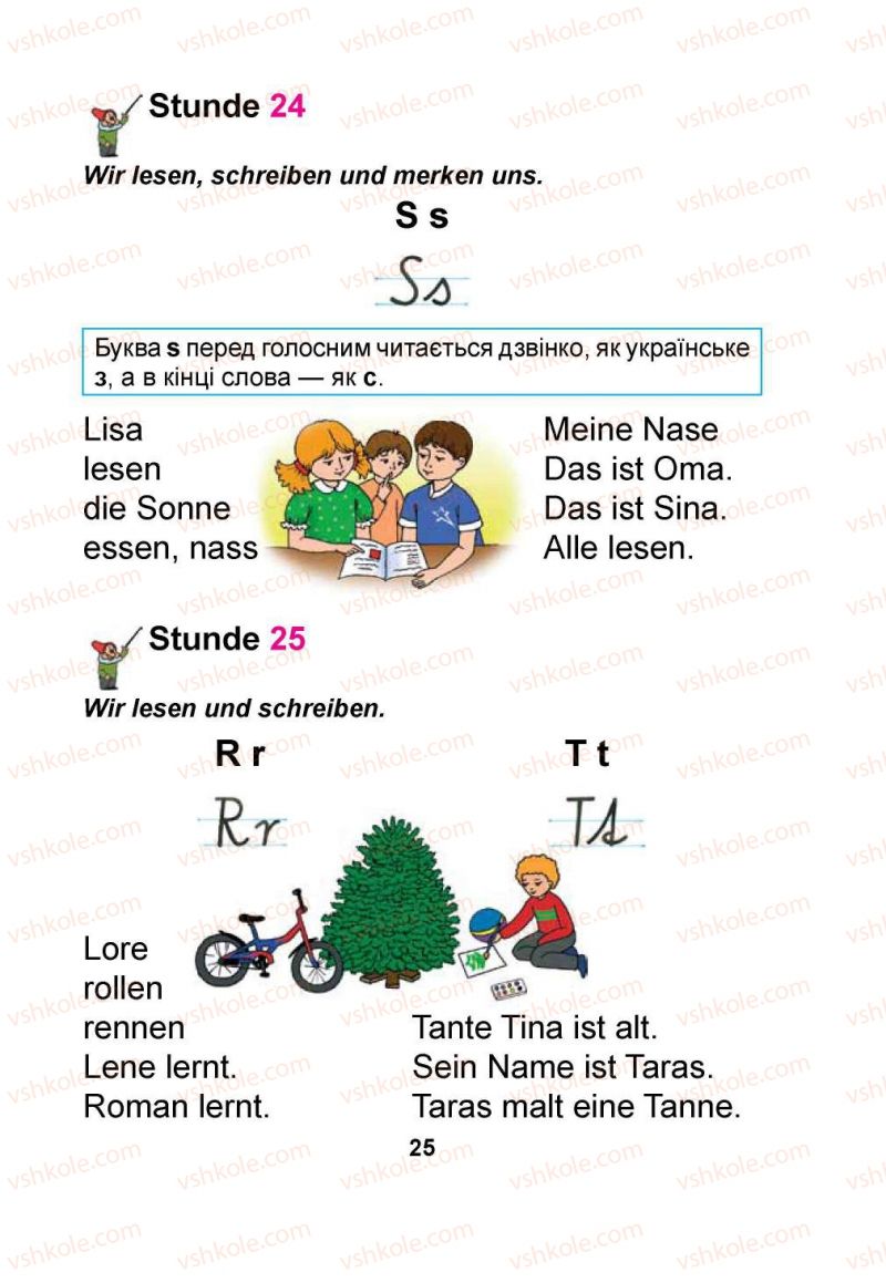 Страница 25 | Підручник Німецька мова 1 клас Я.М. Скоропад 2012 Поглиблене вивчення