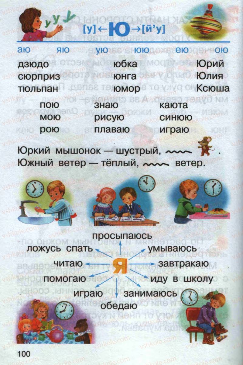 Страница 100 | Підручник Русский язык 1 клас А.Н. Рудяков 2012 Букварь