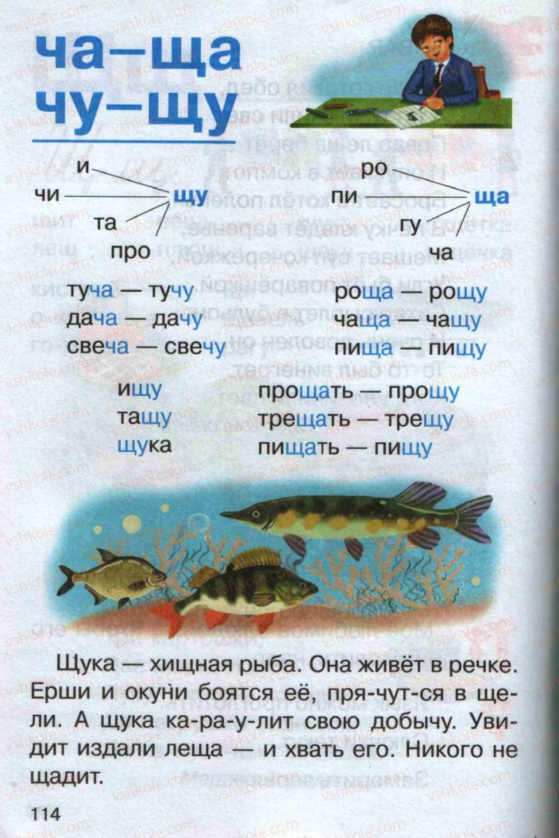 Страница 114 | Підручник Русский язык 1 клас А.Н. Рудяков 2012 Букварь