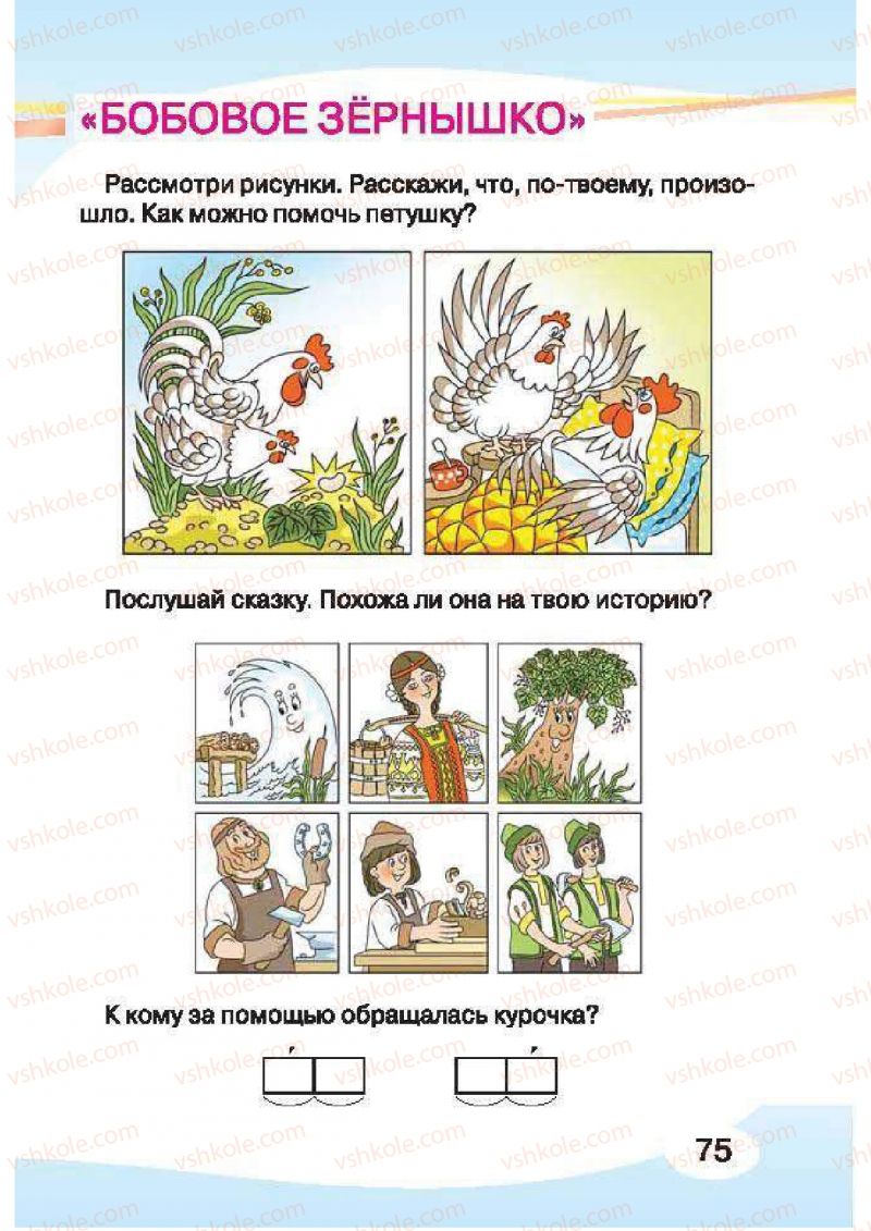 Страница 75 | Підручник Русский язык 1 клас И.Н. Лапшина, H.H. Зорька 2012
