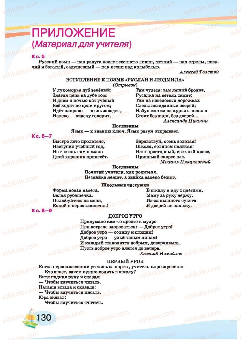 Страница 130 | Підручник Русский язык 1 клас И.Н. Лапшина, H.H. Зорька 2012