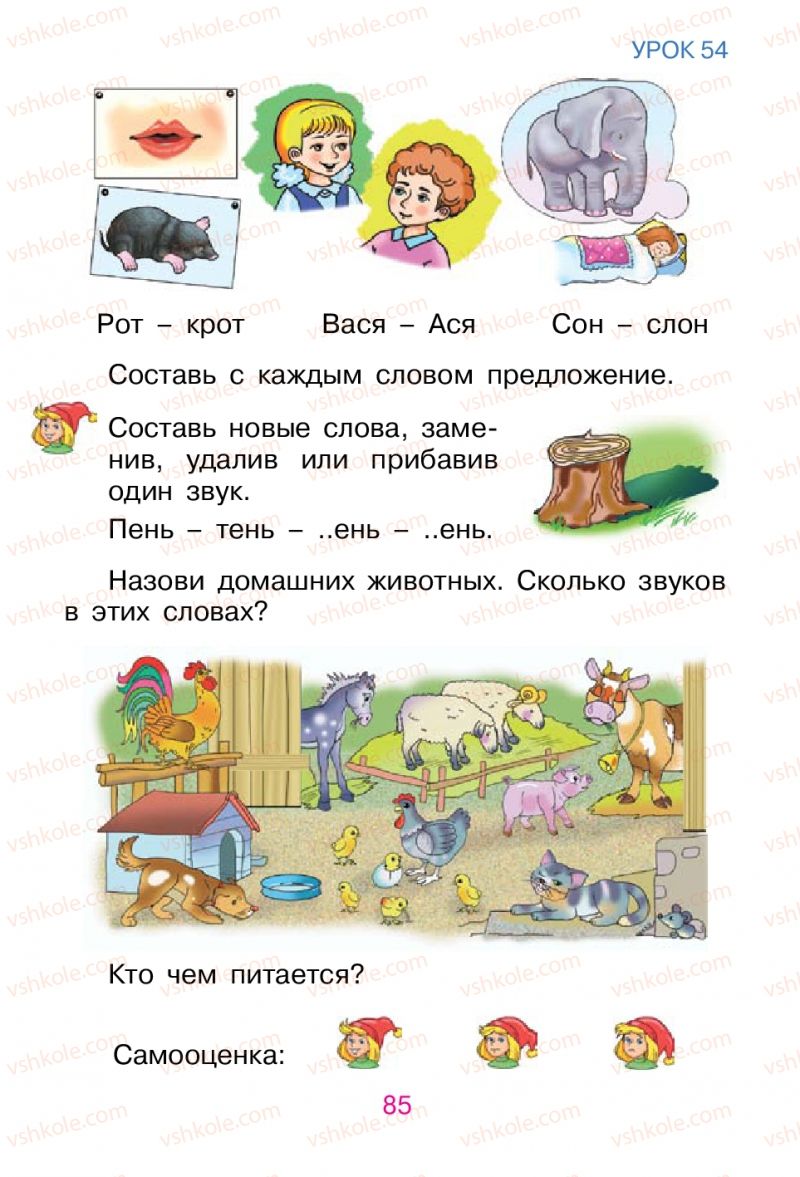 Страница 85 | Підручник Русский язык 1 клас В.И. Стативка, Е.И. Самонова 2012