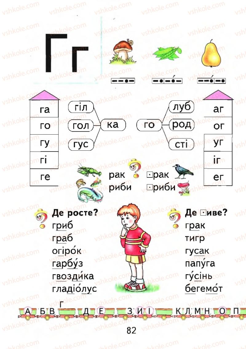 Страница 82 | Підручник Буквар 1 клас М.С. Вашуленко, О.В. Вашуленко 2012