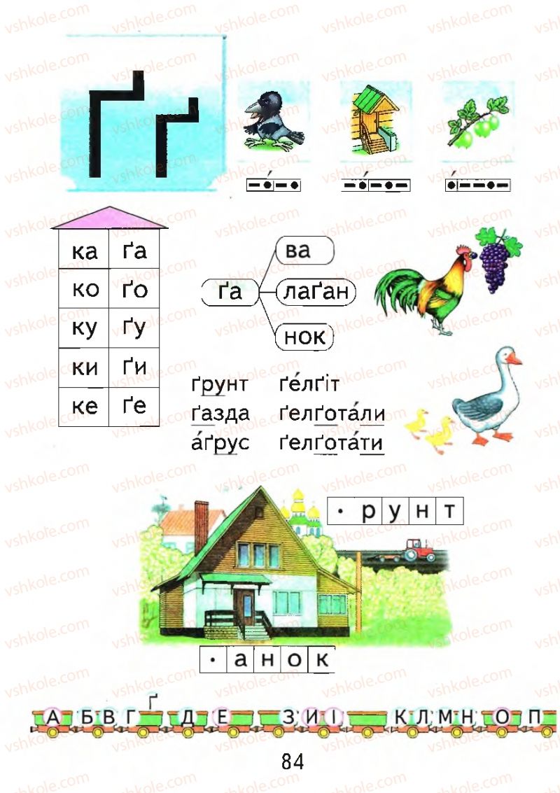 Страница 84 | Підручник Буквар 1 клас М.С. Вашуленко, О.В. Вашуленко 2012