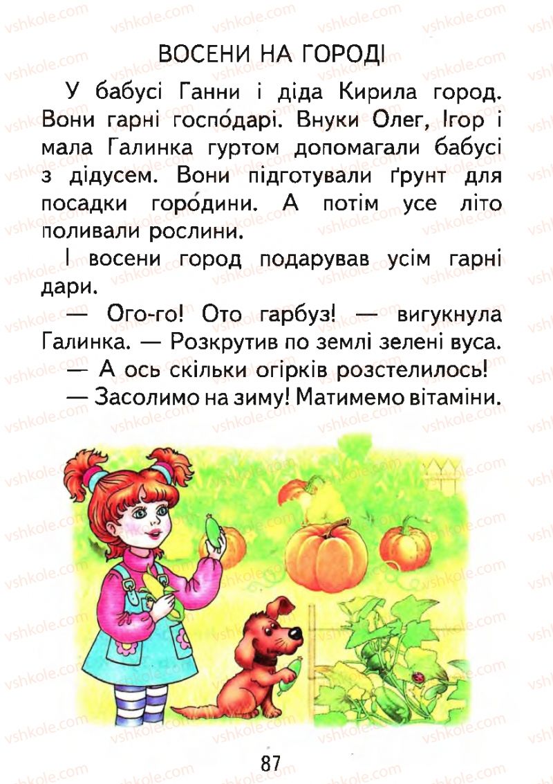 Страница 87 | Підручник Буквар 1 клас М.С. Вашуленко, О.В. Вашуленко 2012