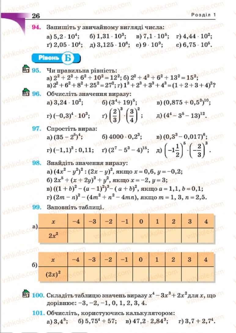 Страница 26 | Підручник Алгебра 7 клас Г.П. Бевз, В.Г. Бевз 2015