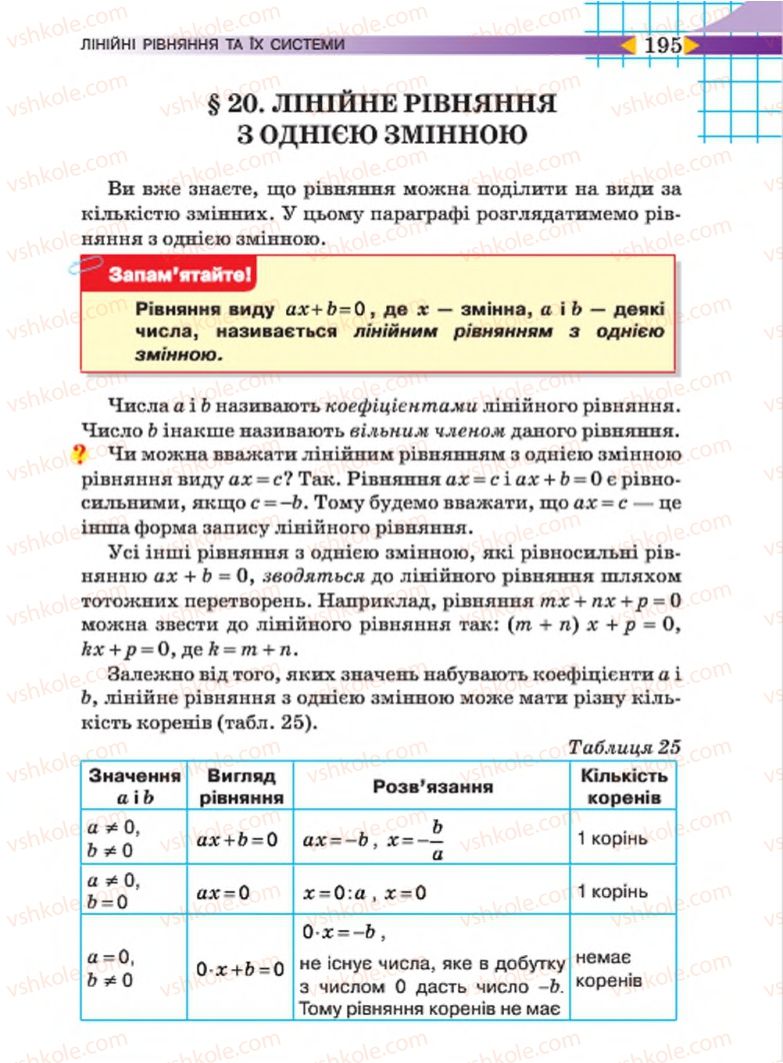 Страница 195 | Учебник Алгебра 7 класс Н.А. Тарасенкова, І.М. Богатирьова, О.М. Коломієць 2015