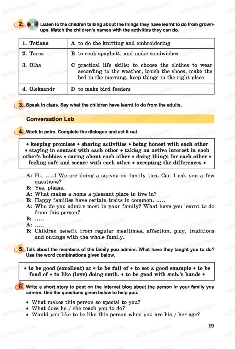 Страница 19 | Підручник Англiйська мова 7 клас А.М. Несвіт 2015