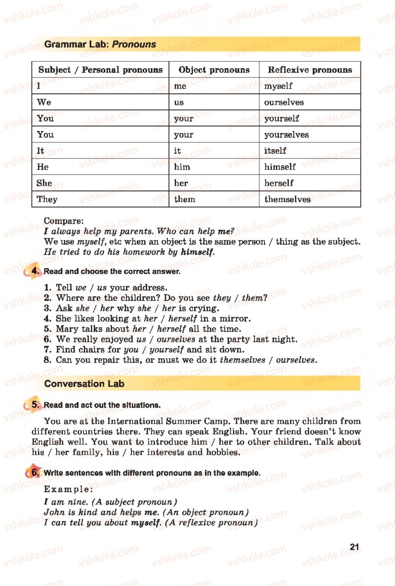 Страница 21 | Підручник Англiйська мова 7 клас А.М. Несвіт 2015