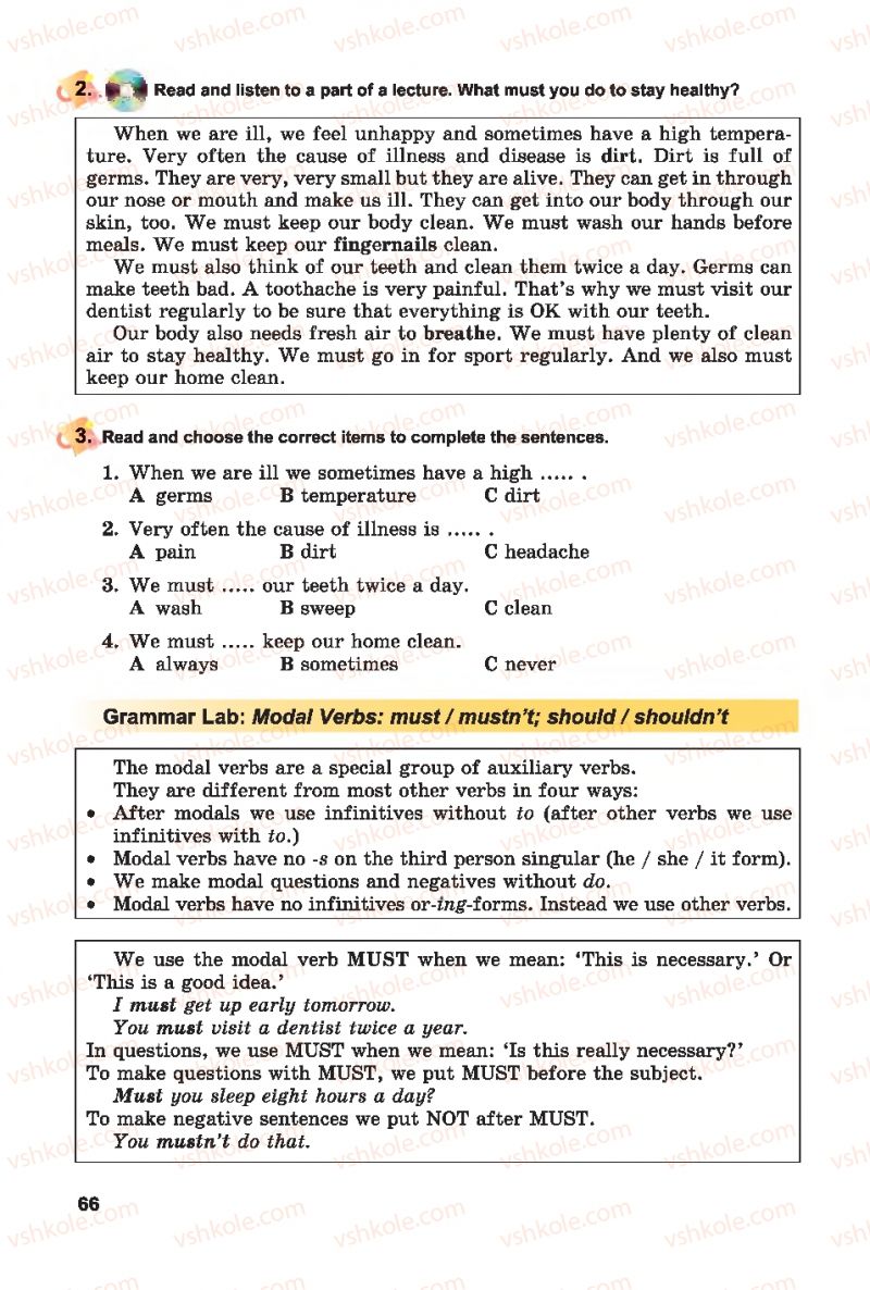 Страница 66 | Підручник Англiйська мова 7 клас А.М. Несвіт 2015