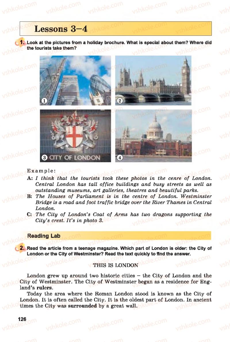 Страница 126 | Підручник Англiйська мова 7 клас А.М. Несвіт 2015