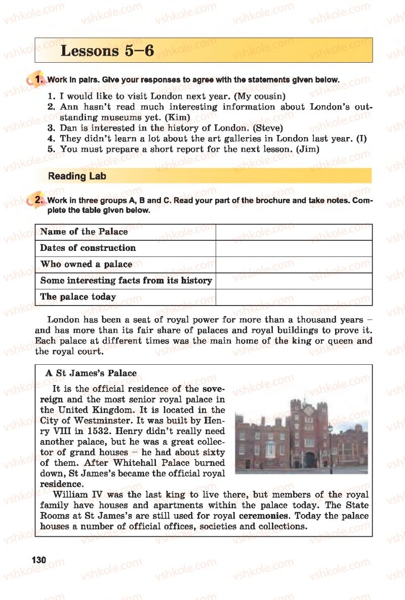 Страница 130 | Підручник Англiйська мова 7 клас А.М. Несвіт 2015