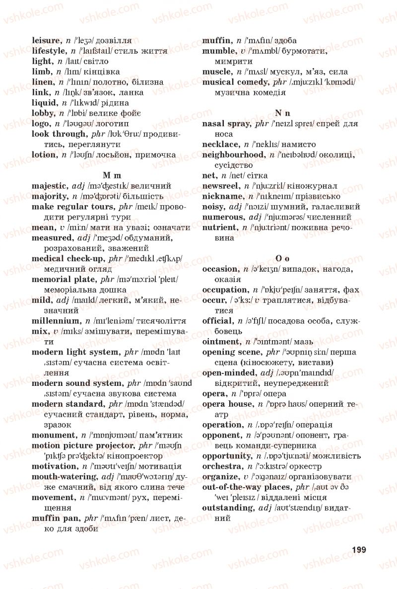 Страница 199 | Підручник Англiйська мова 7 клас А.М. Несвіт 2015