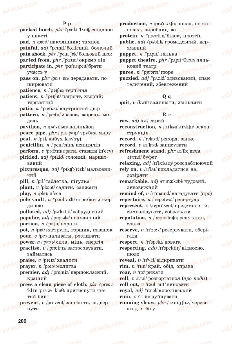 Страница 200 | Підручник Англiйська мова 7 клас А.М. Несвіт 2015