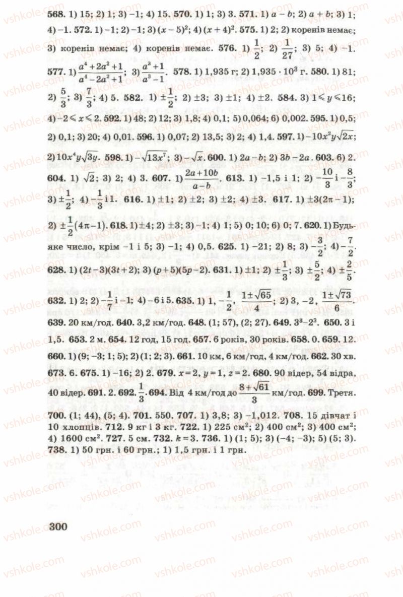 Страница 300 | Підручник Алгебра 8 клас О.Я. Біляніна, Н.Л. Кінащук, І.М. Черевко 2008