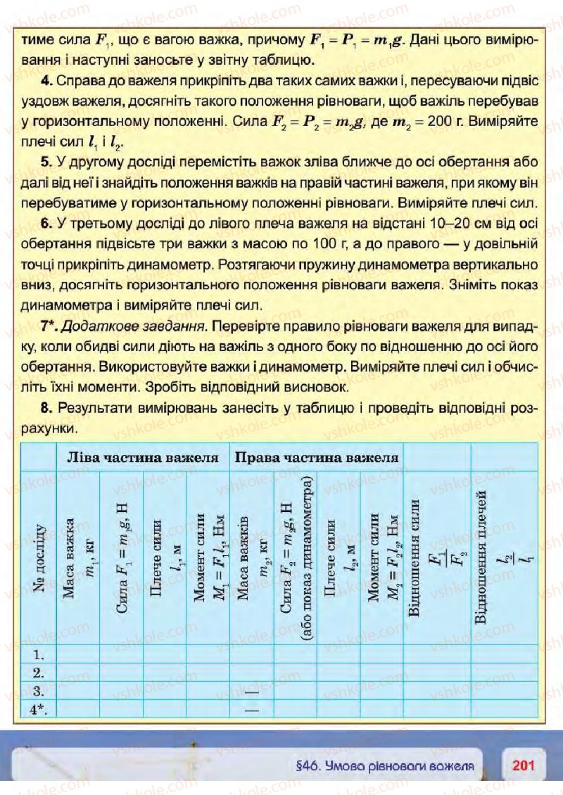 Страница 201 | Підручник Фізика 7 клас П.Ф. Пістун, В.В. Добровольський 2015