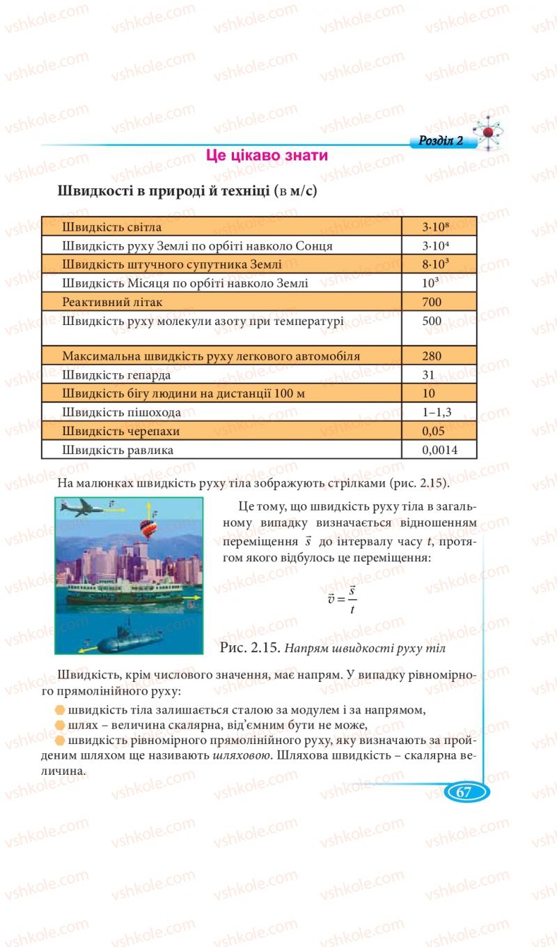 Страница 67 | Підручник Фізика 7 клас М.В. Головко, Т.М. Засєкіна, Д.О. Засєкін 2015