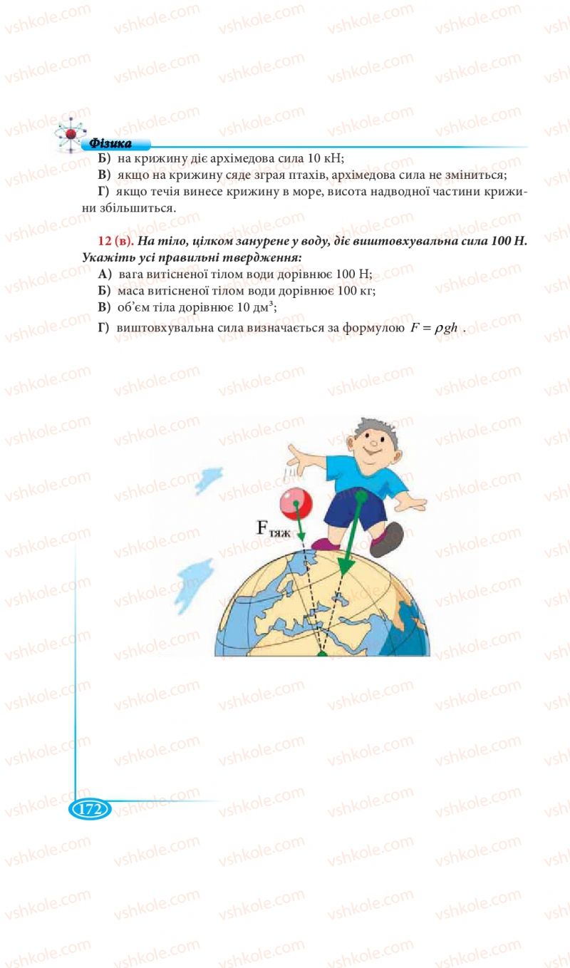 Страница 172 | Підручник Фізика 7 клас М.В. Головко, Т.М. Засєкіна, Д.О. Засєкін 2015