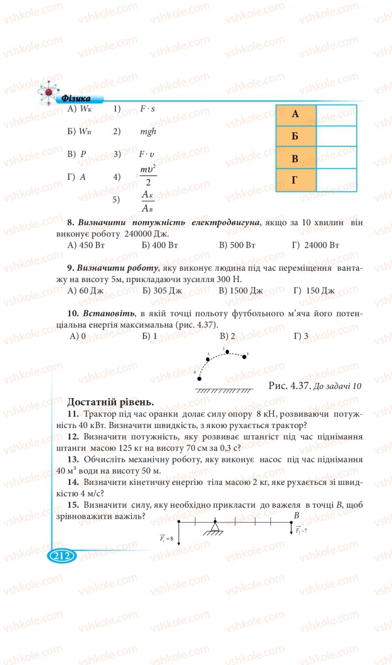 Страница 212 | Підручник Фізика 7 клас М.В. Головко, Т.М. Засєкіна, Д.О. Засєкін 2015