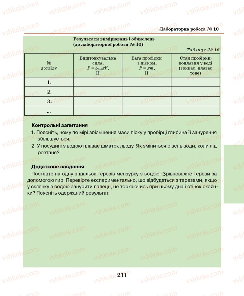 Страница 211 | Підручник Фізика 7 клас М.І. Шут, М.Т. Мартинюк, Л.Ю. Благодаренко 2014