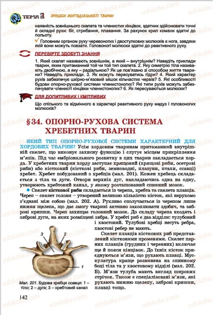 Страница 142 | Підручник Біологія 7 клас  Л.І. Остапченко, П.Г. Балан, В.В. Серебряков 2015