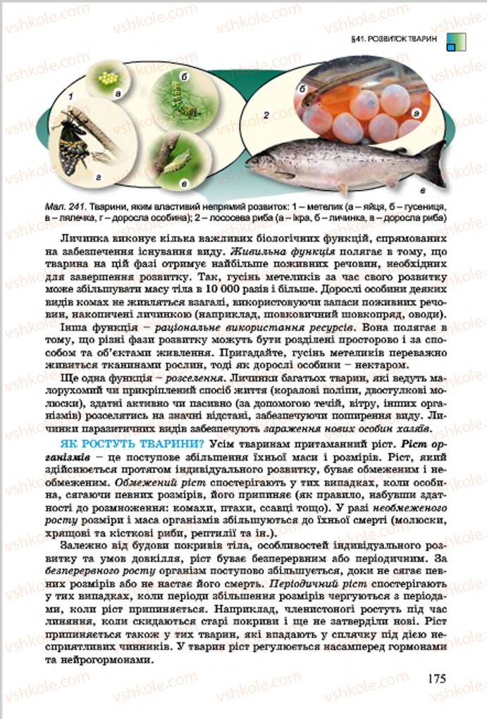Страница 175 | Підручник Біологія 7 клас  Л.І. Остапченко, П.Г. Балан, В.В. Серебряков 2015