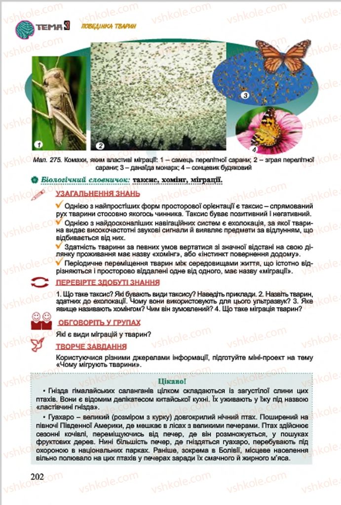 Страница 202 | Підручник Біологія 7 клас  Л.І. Остапченко, П.Г. Балан, В.В. Серебряков 2015